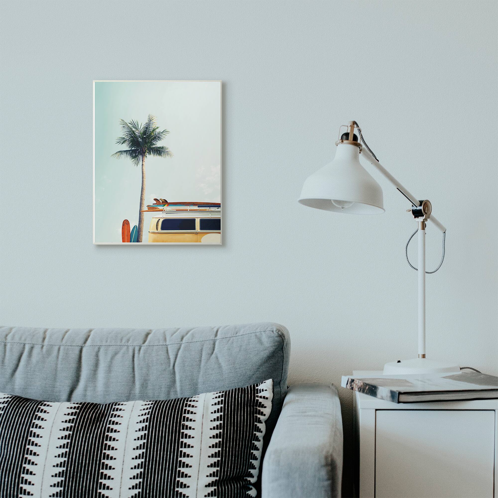 Stupell Industries Surf Bus Yellow With Palm Tree Photography, 10" x 15"